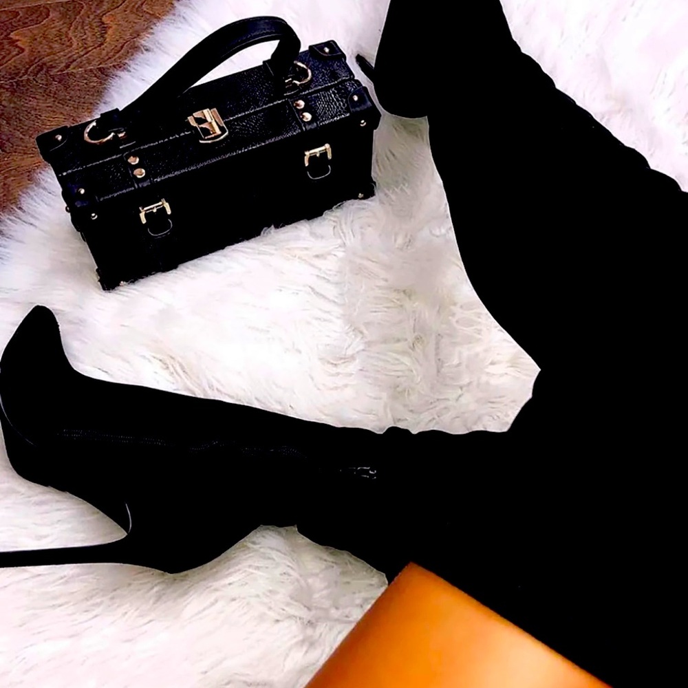 Vicky over the knee boot black 7 wide